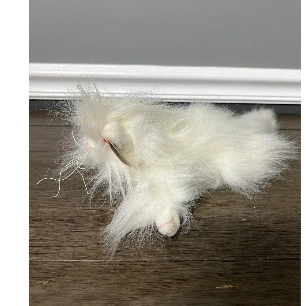 Vtg 2001 TY Attic Treasures Genevieve White Cat Plush Stuffed‎ Animal Toy